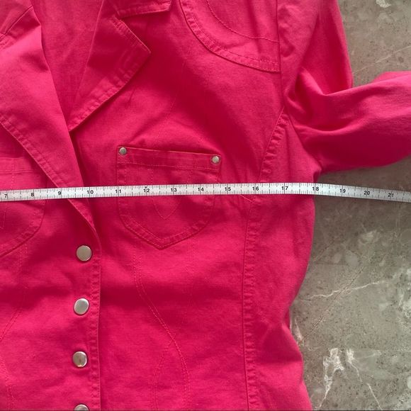 Bellissima pink women’s long sleeve snap closure 2 small pockets jacket size 6 - Picture 11 of 11